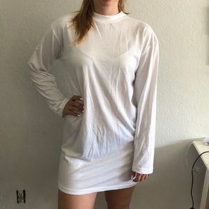 misguided white long sleeve t shirt dress
